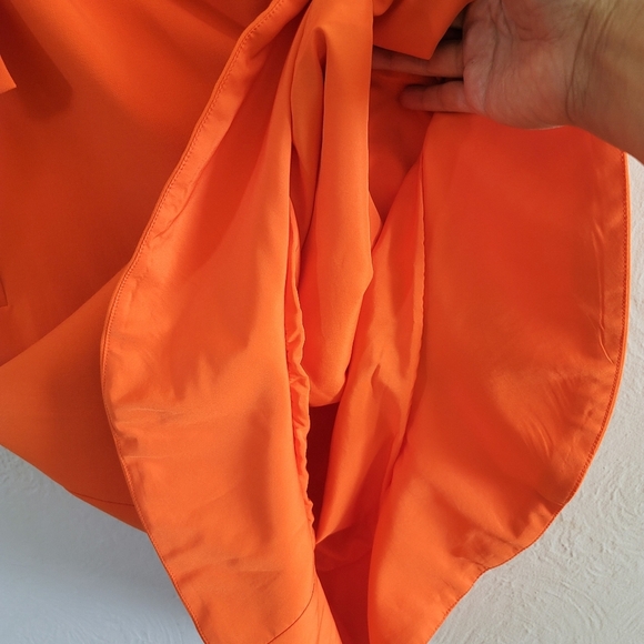 Victoria Beckham X Target, Scalloped One Shoulder Dress, Orange, Size Small - Picture 8 of 12